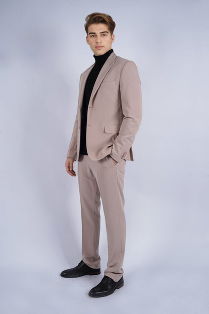 Costume en gabardine unie, slim fit