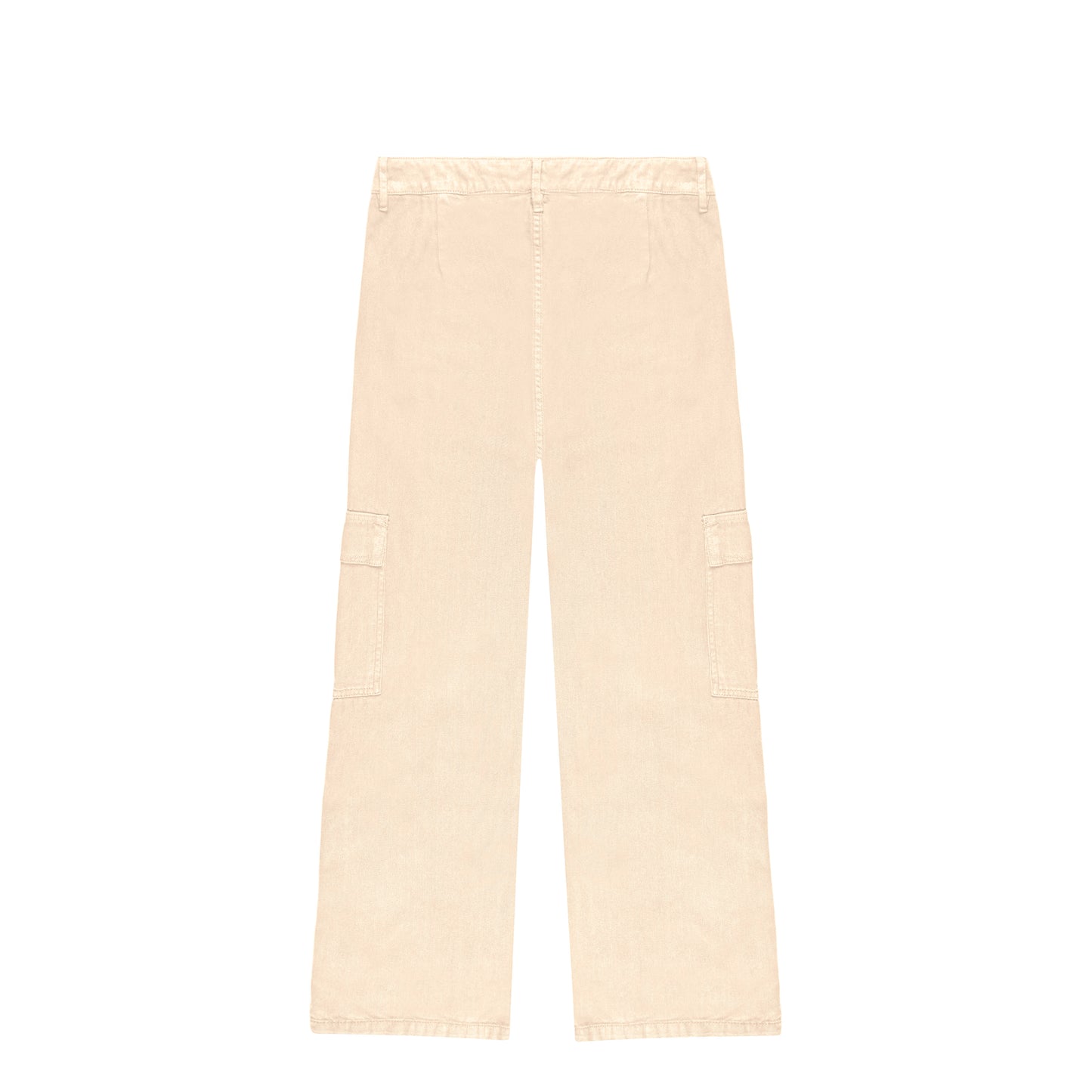 Pantalon jean, coupe large decontracte, avec deux poches cargo sur les cotes, deux poches plaquees sur le dos