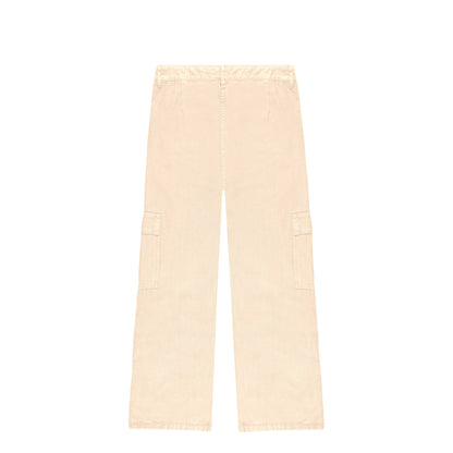 Pantalon jean, coupe large decontracte, avec deux poches cargo sur les cotes, deux poches plaquees sur le dos