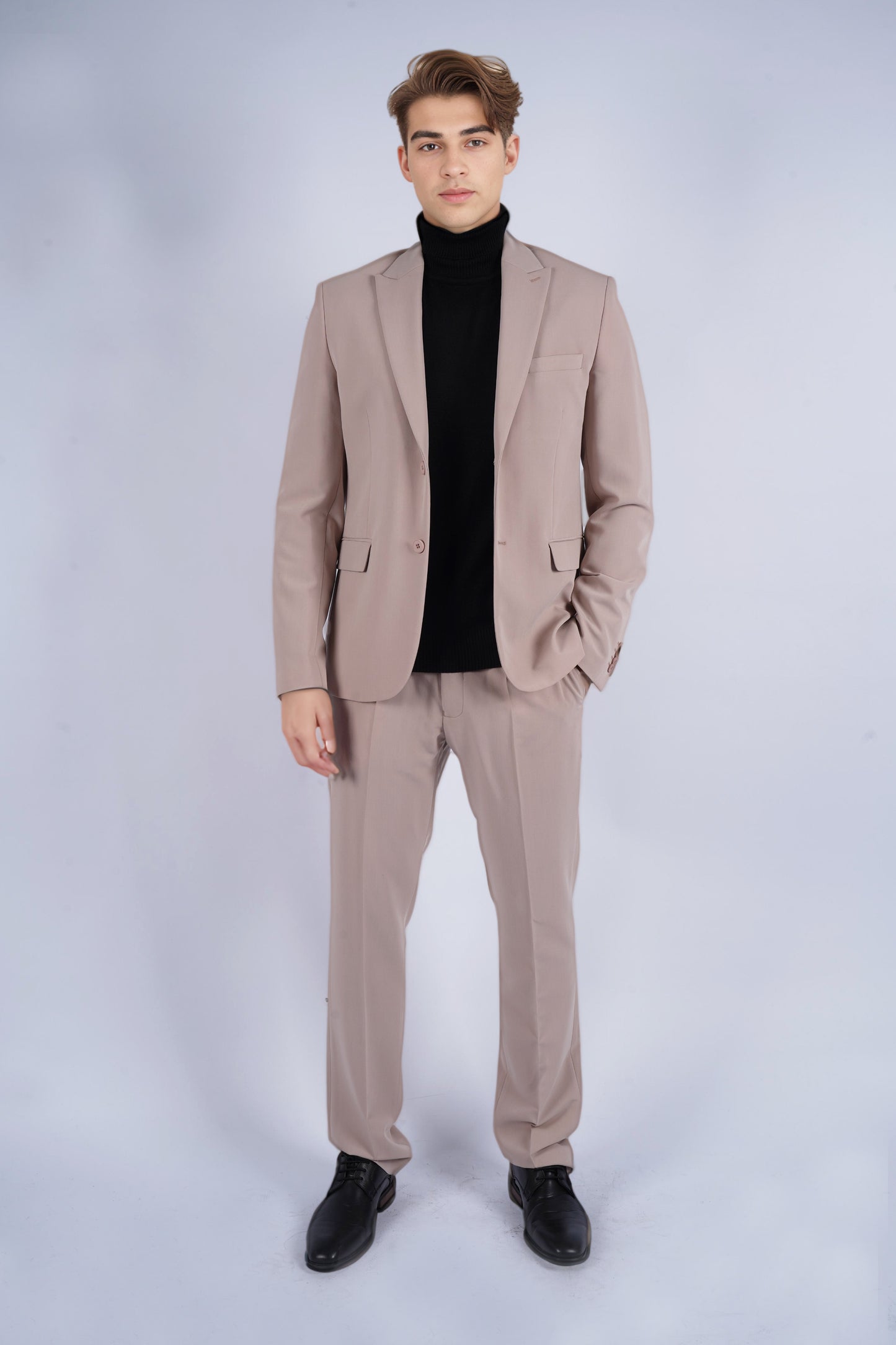 Costume en gabardine unie, slim fit