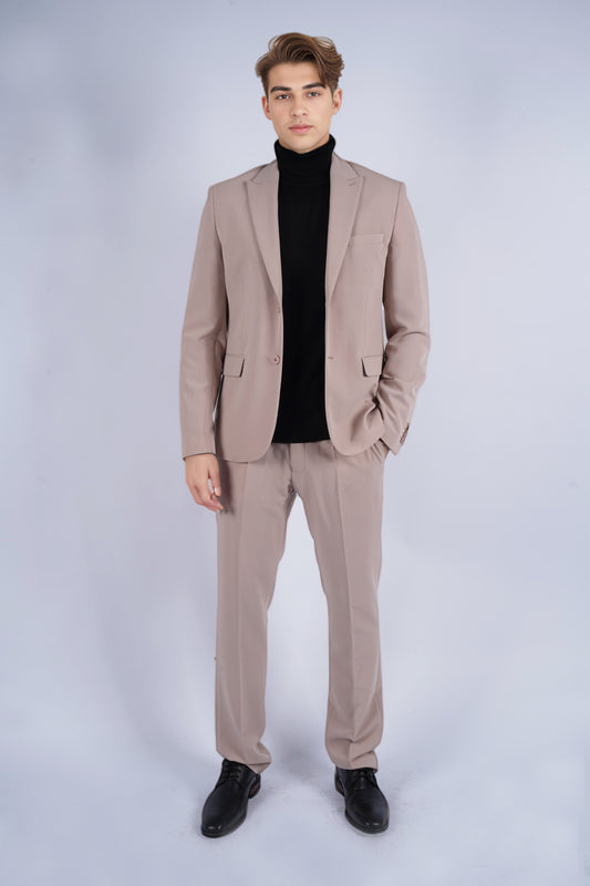 Costume en gabardine unie, slim fit