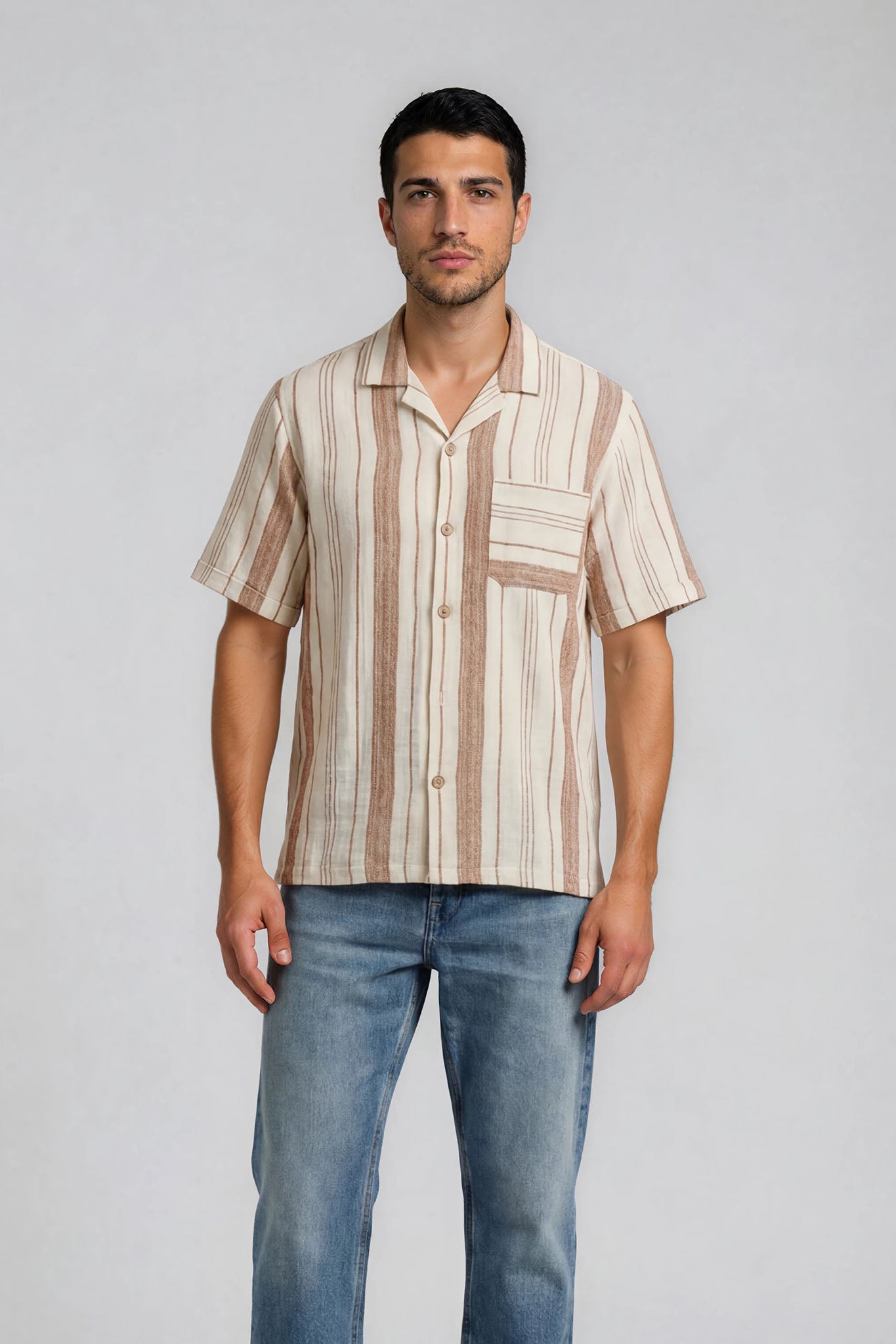 Vens Ch M/C Lin Chemise MC